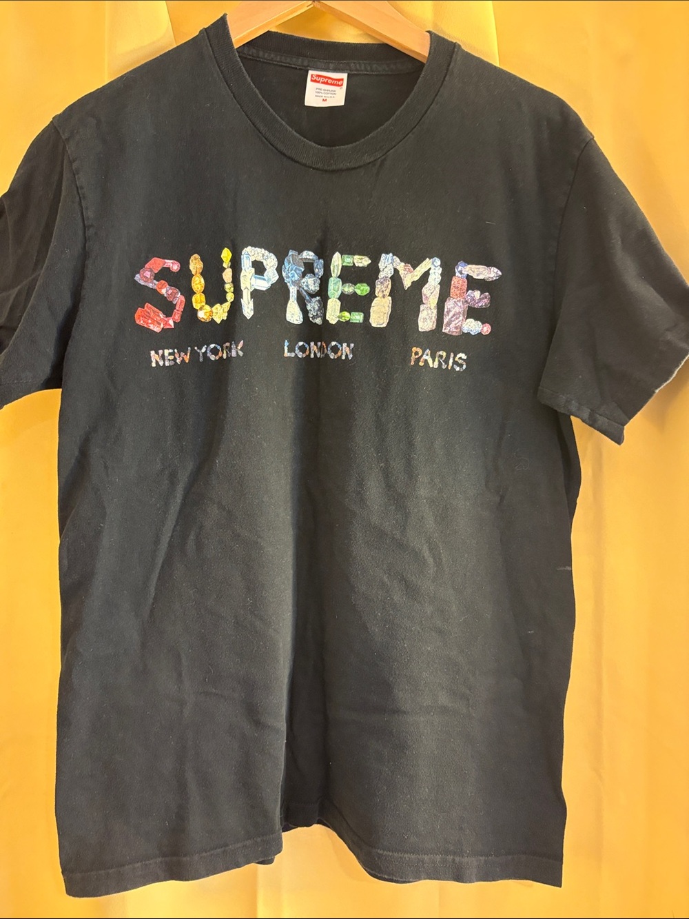 Supreme Rocks Black Tee with Colorful Jewels-Style Logo